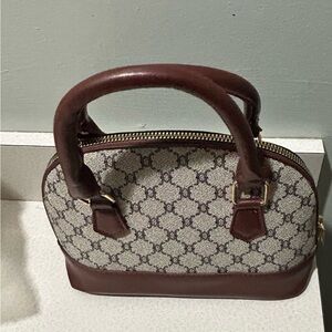 Designer-Style Brown Monogram Satchel